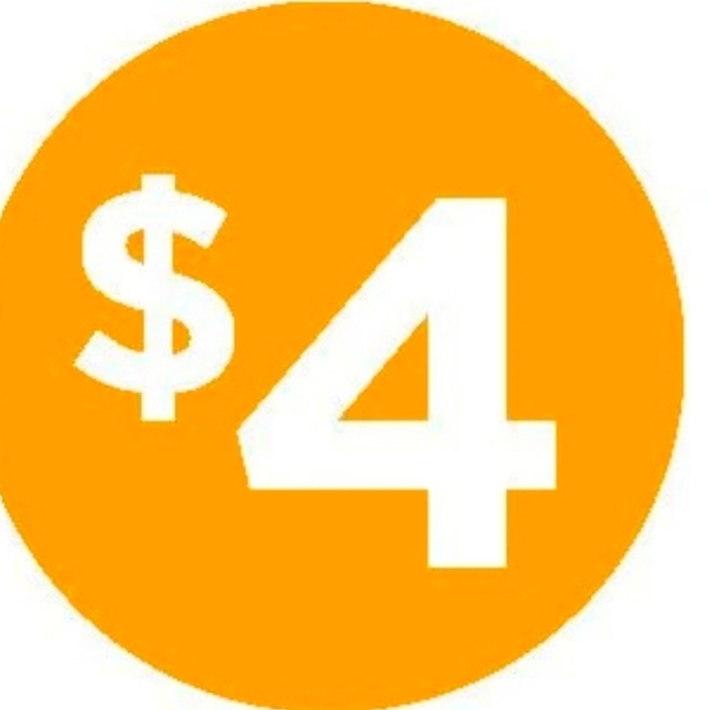 05/01 $4 STARTS- 1- 100- Thank You For Your Purchase!